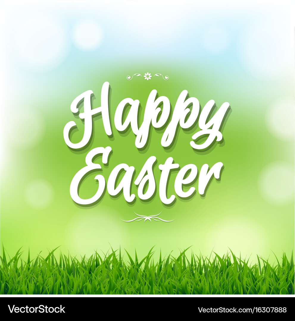 Spring Bokeh Easter Card Vector Image