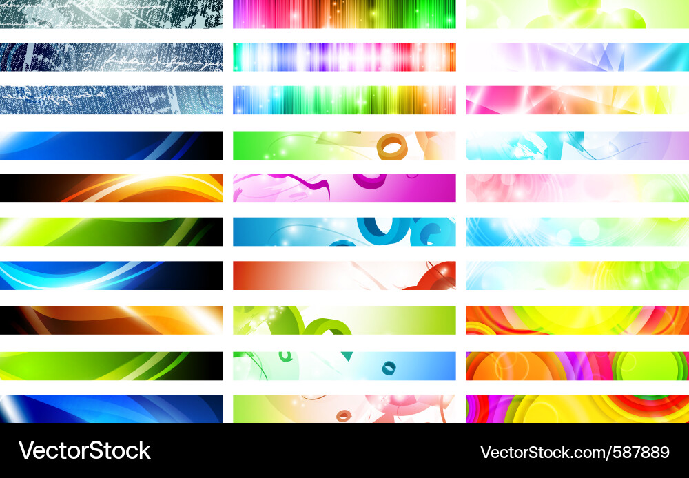 Abstract Flowing Color Set vector image
