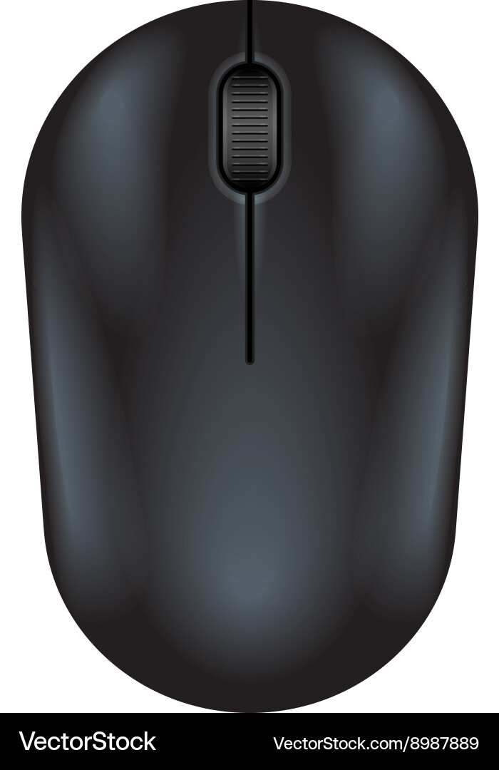 Black realistic computer mouse Vector Image