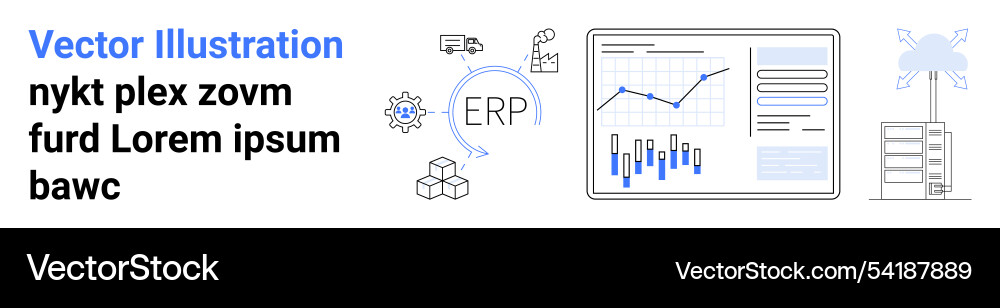 Erp systems integration with analytics Vector Image