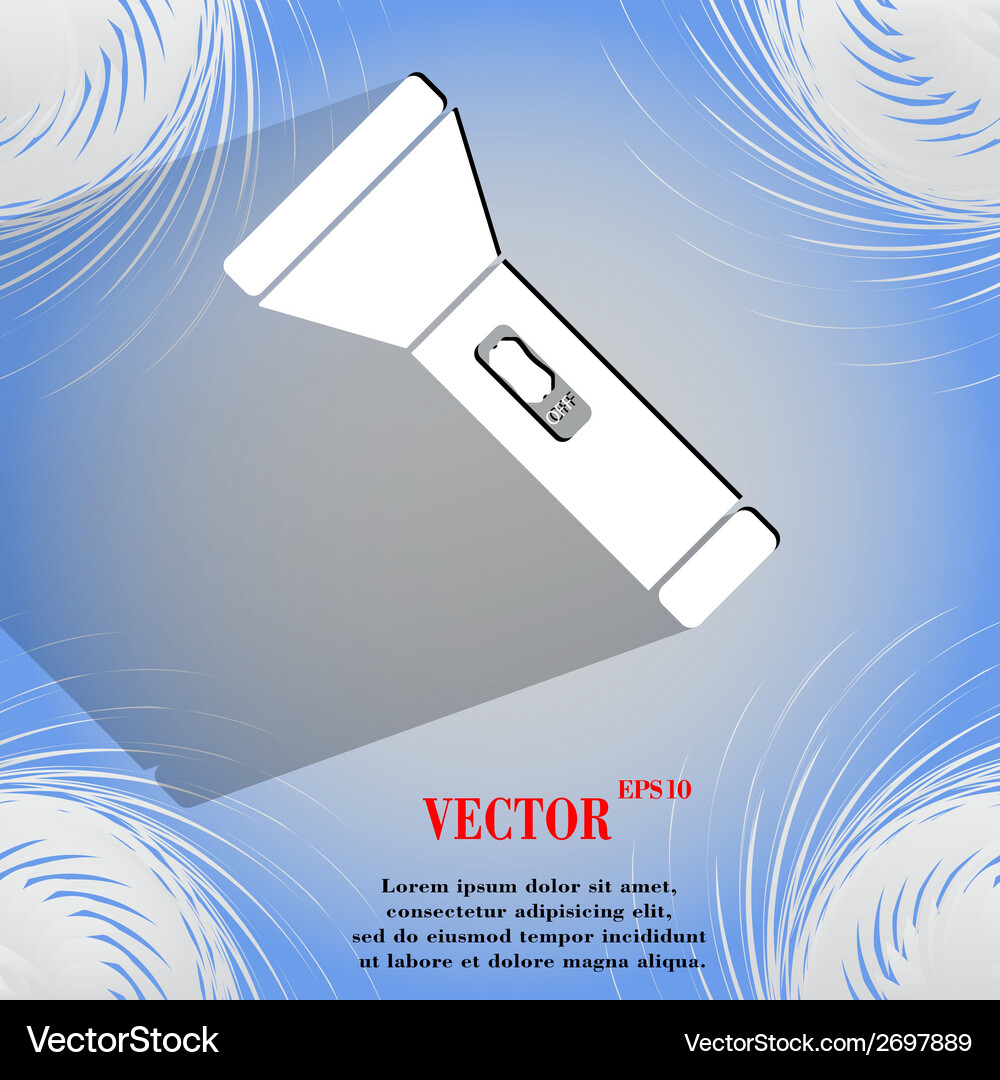 Flashlight flat modern web button Vector Image