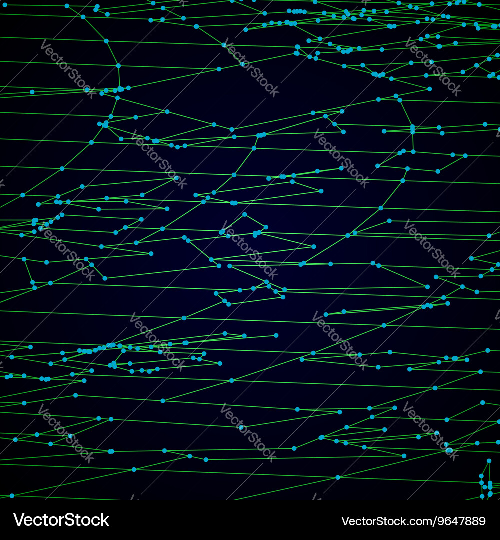 Messy grid made of connected dots Vector Image