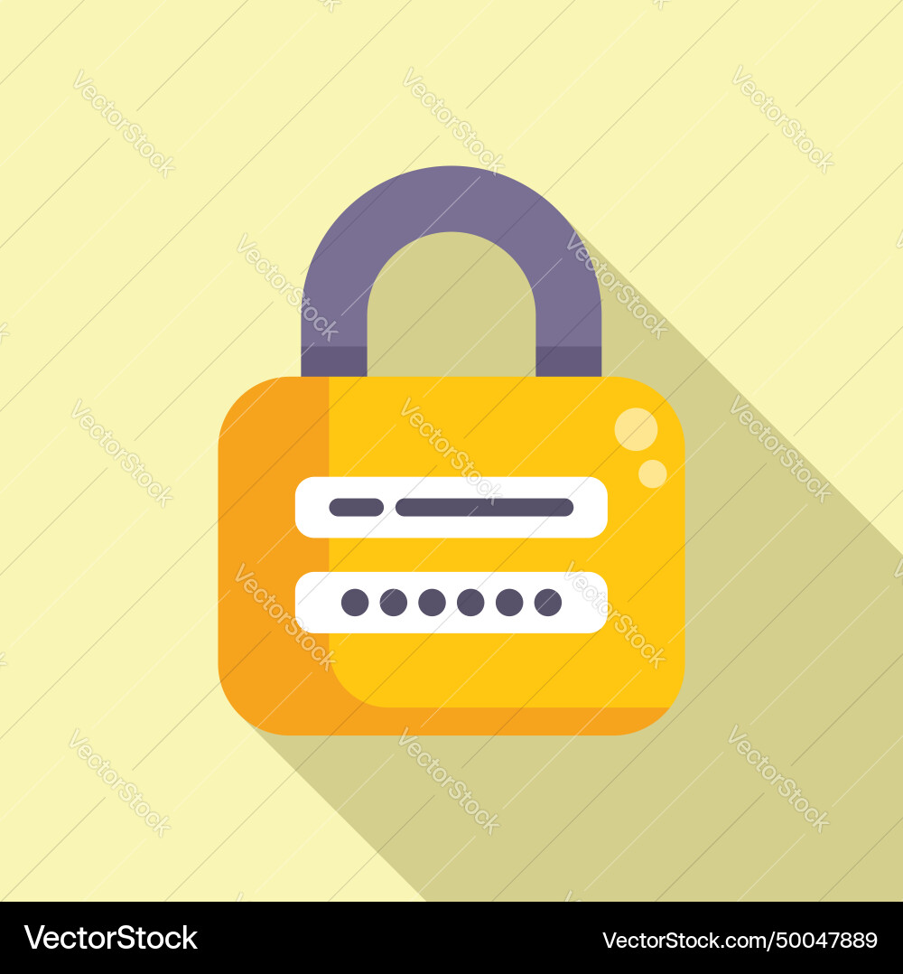 Padlock data access icon flat private use Vector Image