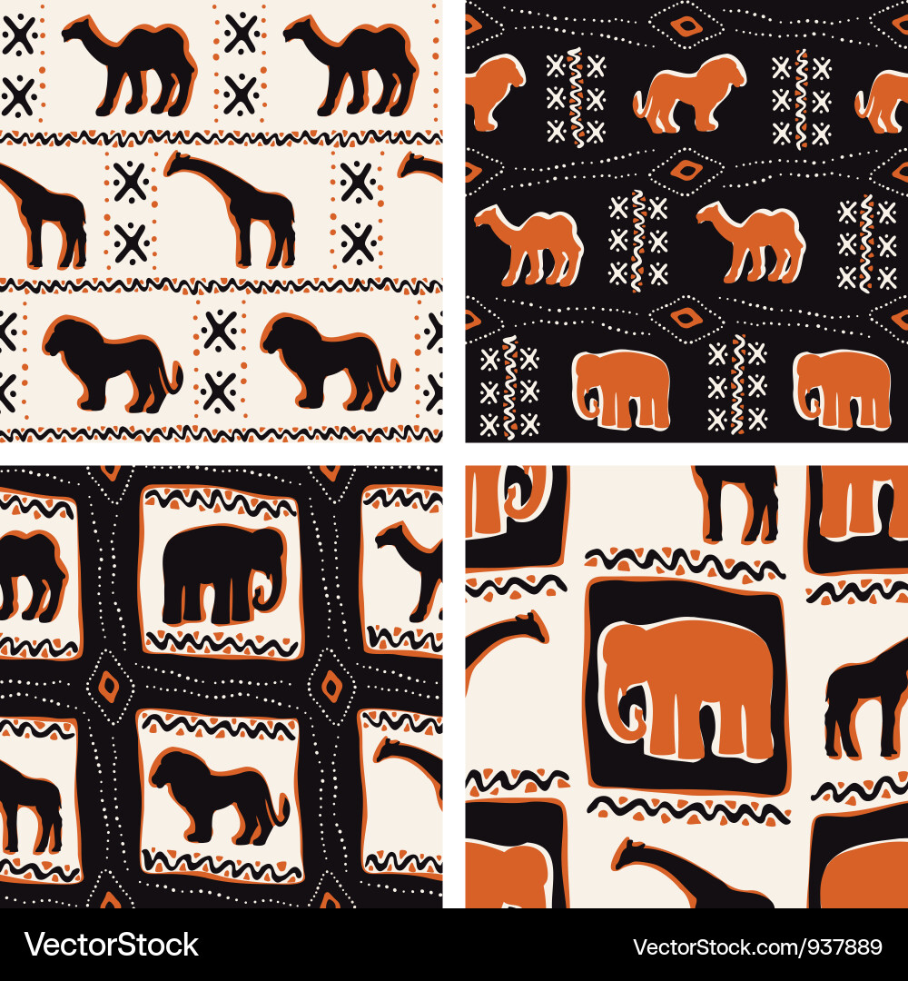Set of seamless patterns vector image