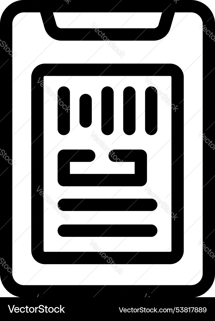 Smartphone showing bar chart and statistics data vector image