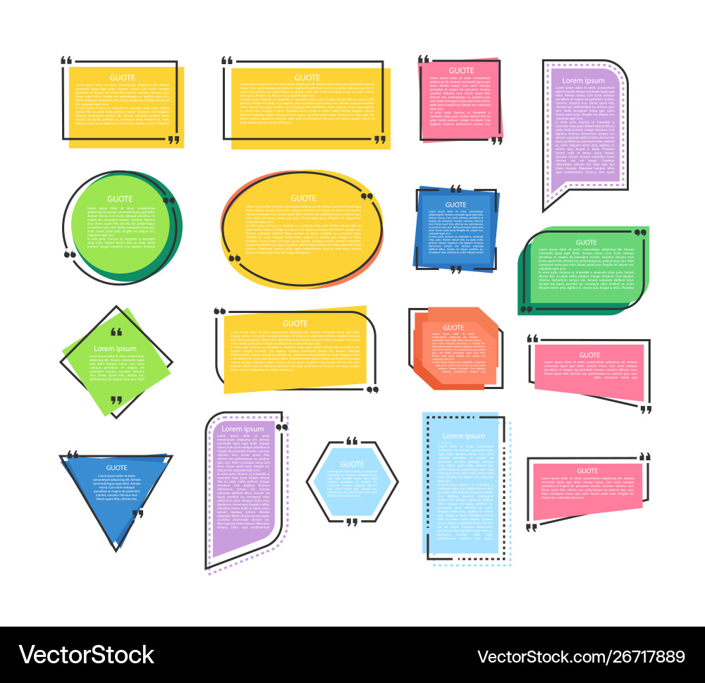 Text quotes bubbles for information speech Vector Image