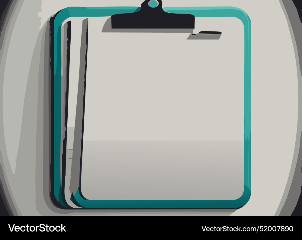 A clipboard with multiple papers on gray A clipboard with multiple papers on gray vector image