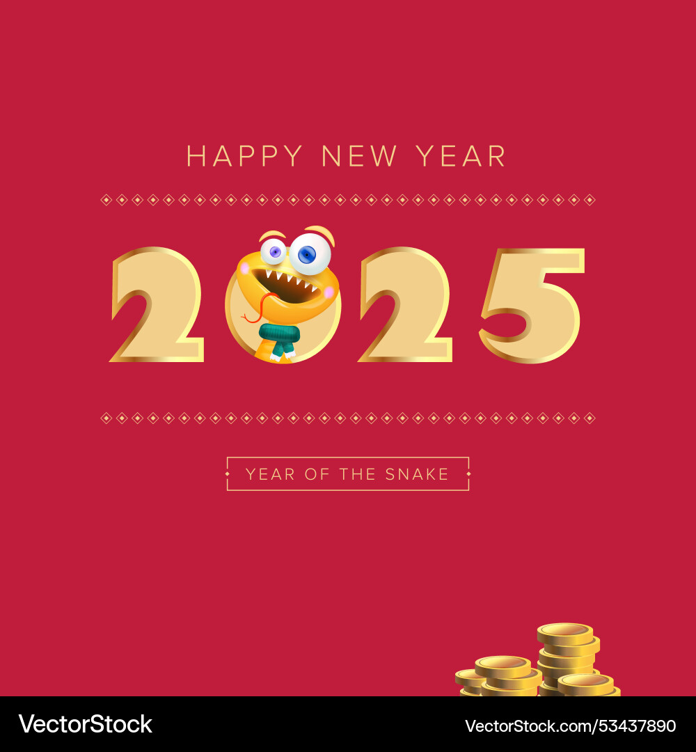 Cartoon happy chinese new year 2025 Cartoon happy chinese new year 2025 vector image