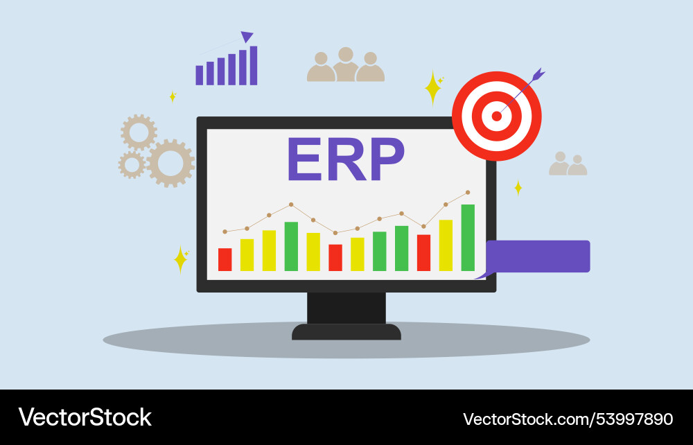 Erp software enterprise resource planning system Erp software enterprise resource planning system vector image