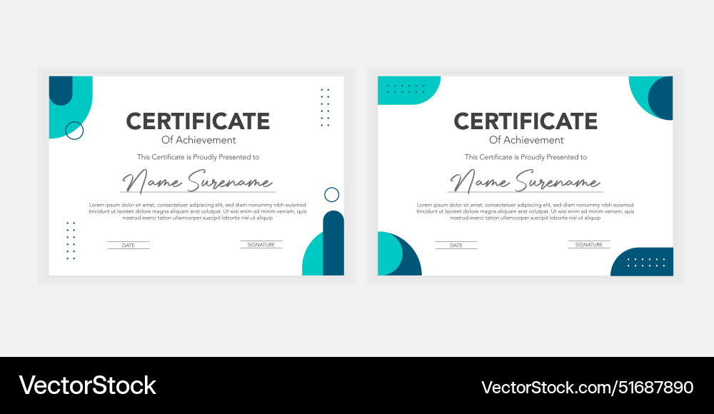 Flat design modern certificate template – Royalty-Free Vector | VectorStock