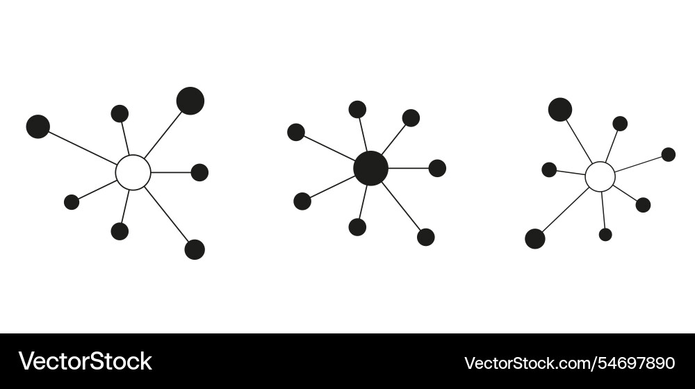 Hub networks connections system symbol line icon Vector Image
