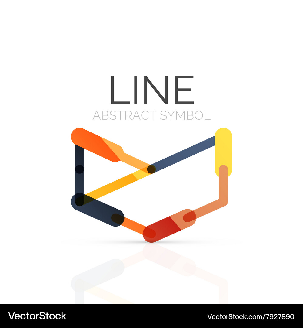 Linear abstract logo connected multicolored Vector Image