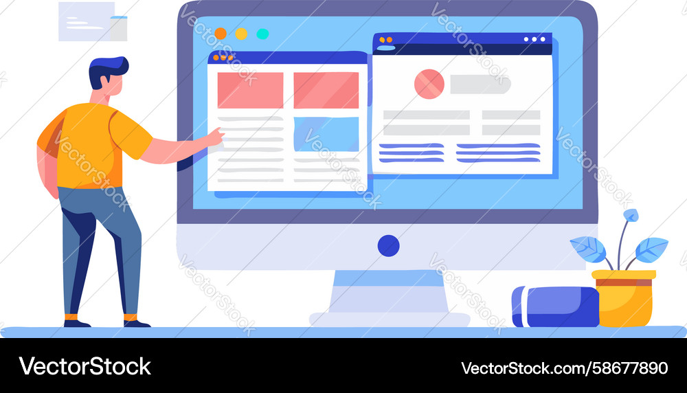 Modern UI Interaction Vector Image