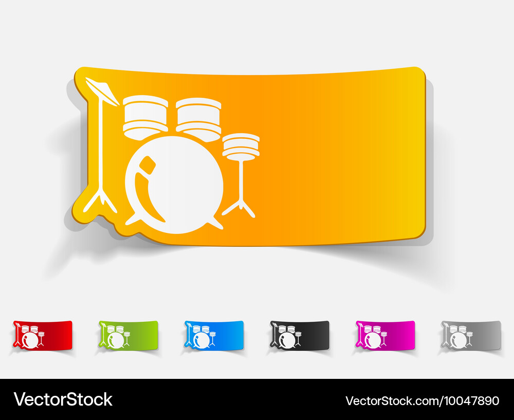 Realistic design element drum set Vector Image