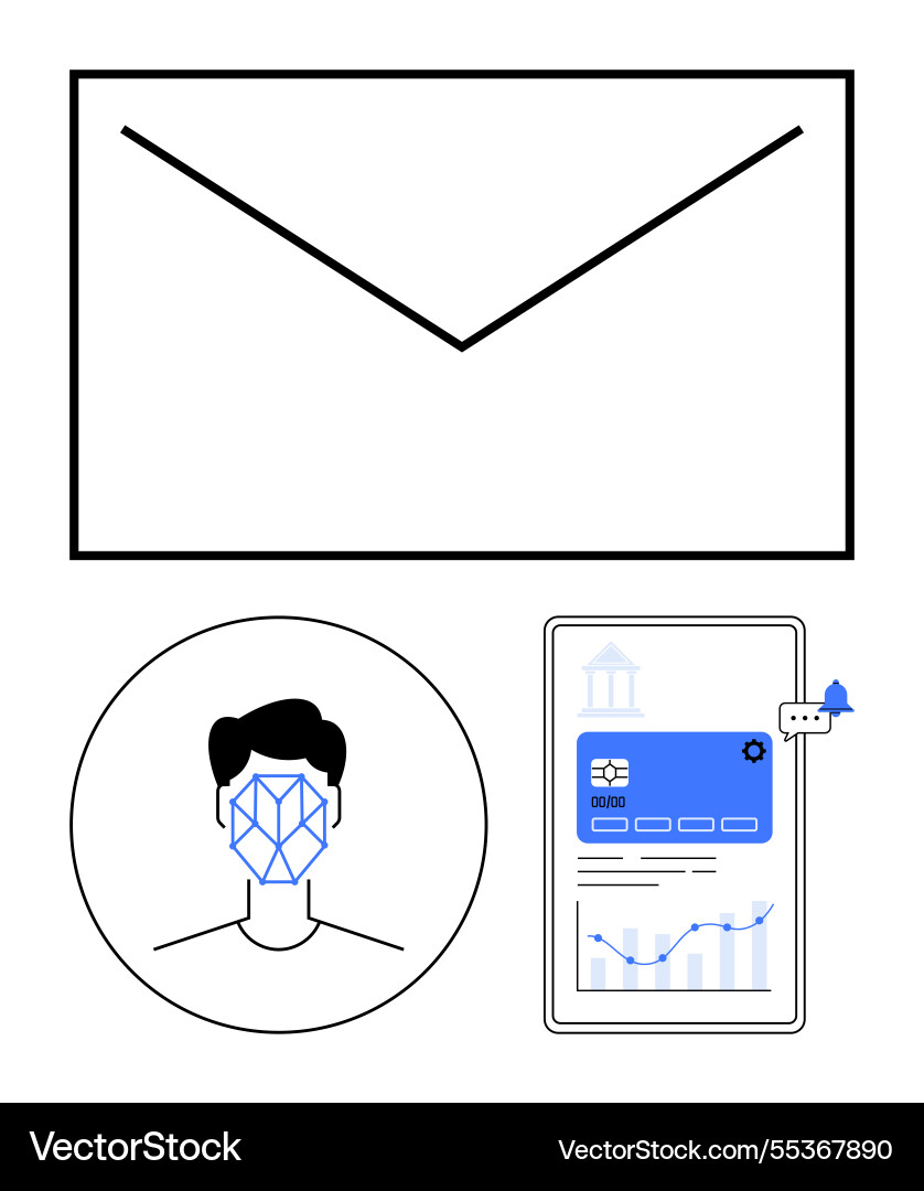 Secure digital identity verification for online Secure digital identity verification for online Vector Image