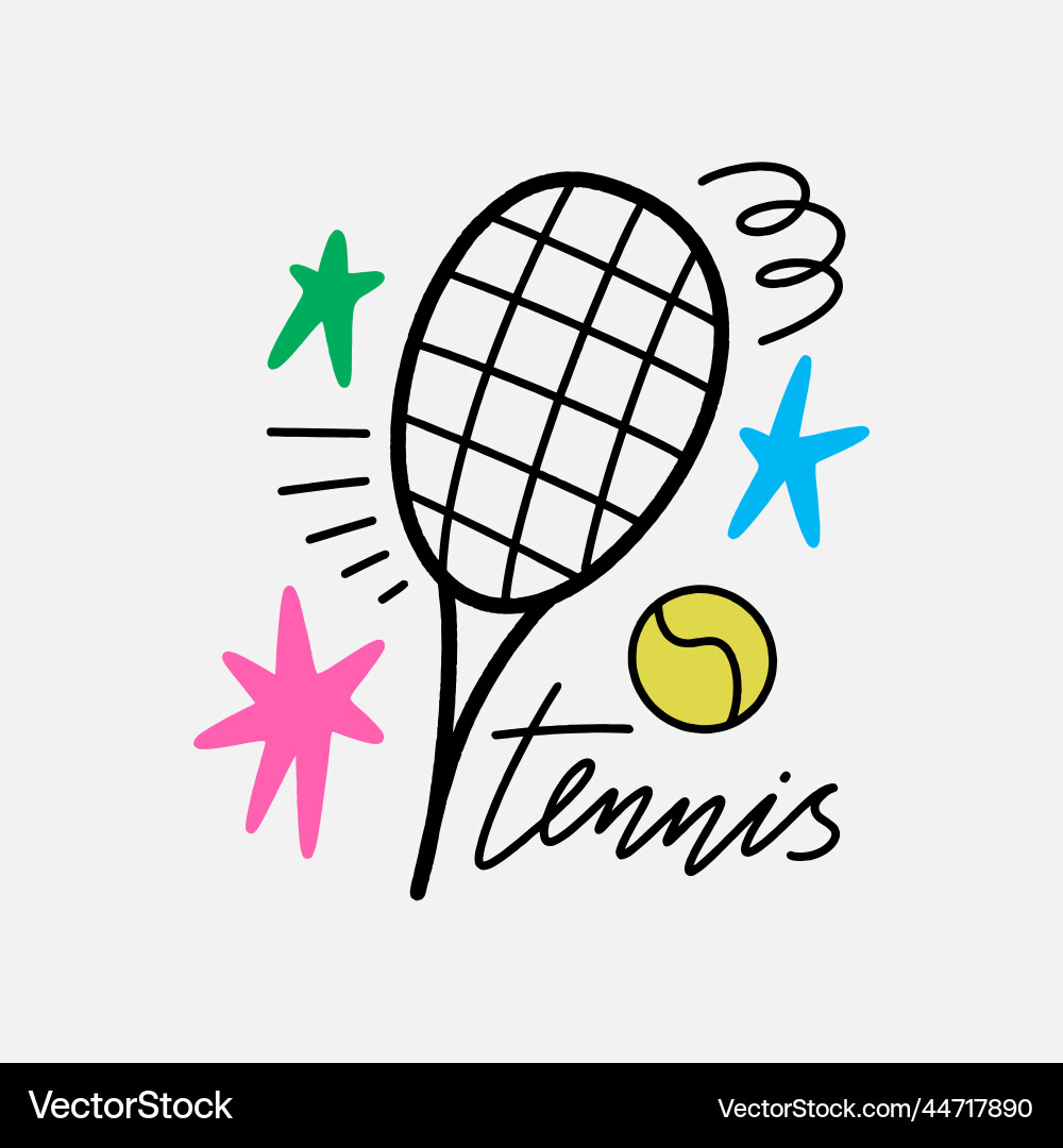 Tennis Sport-Rasett und Ballausrüstung flach Tennis Sport-Rasett und Ballausrüstung flach vektorbild