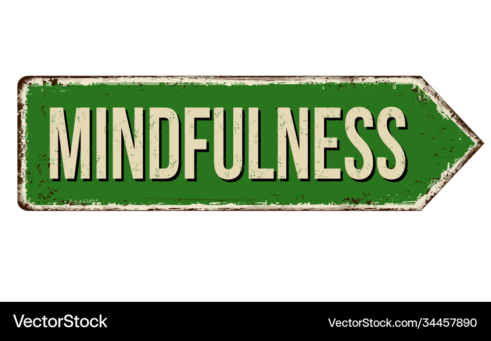 Vintage Rusty Mindfulness Sign Royalty Free Vector Image