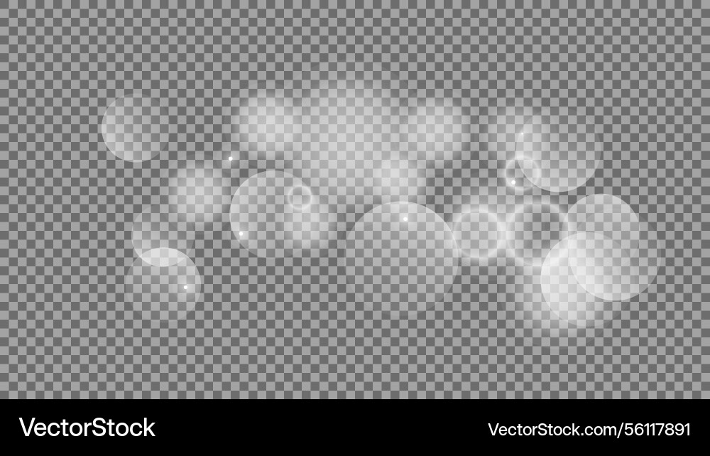 Bokeh circles on transparent background Bokeh circles on transparent background vector image
