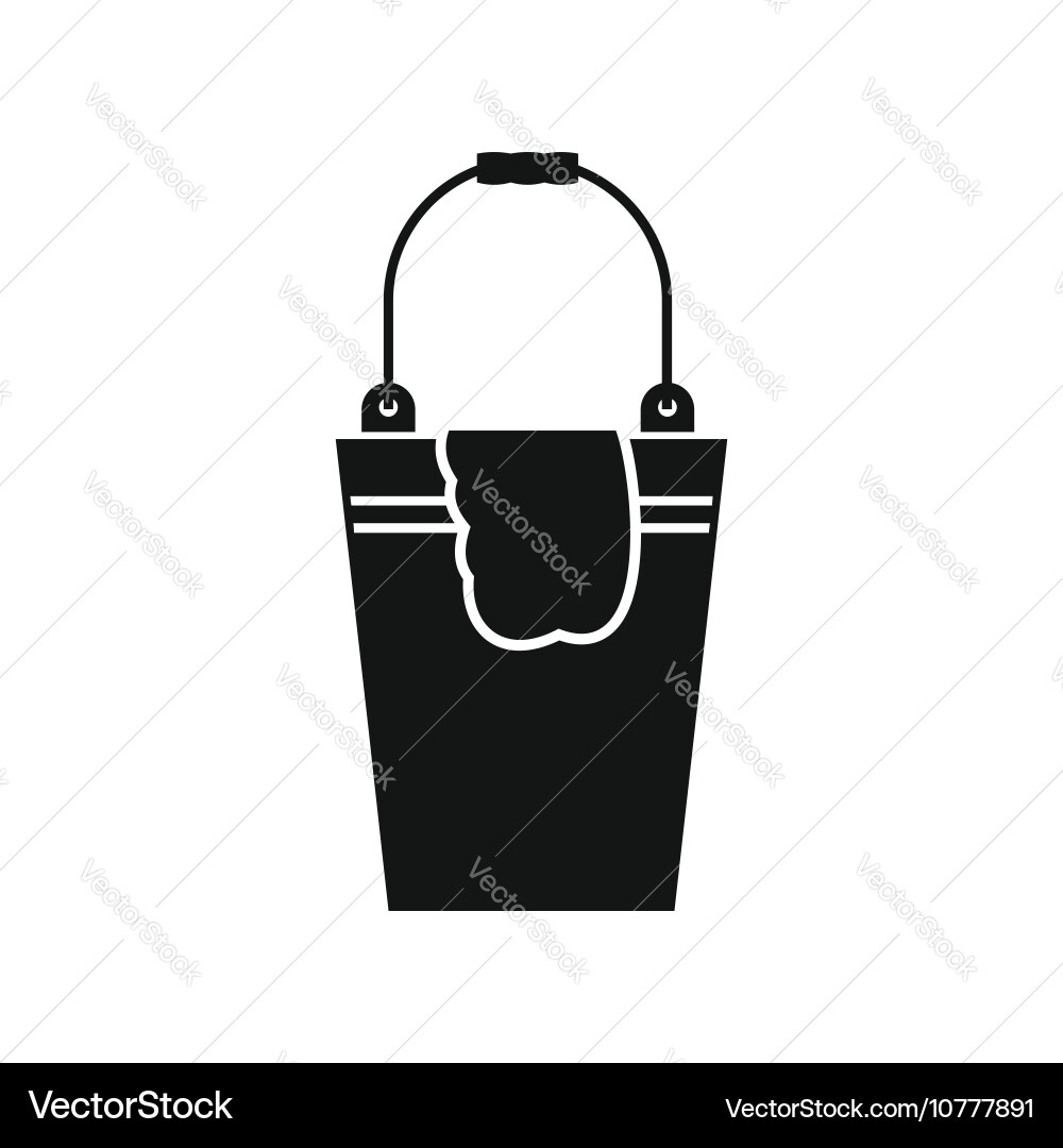 Bucket and rag icon simple style Vector Image