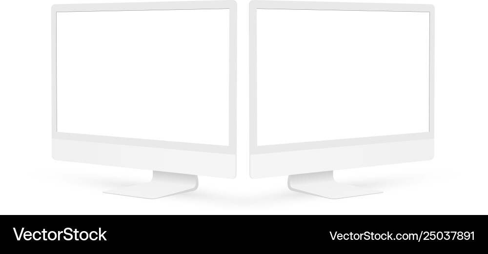 Clay computer monitors with blank screens isolated Clay computer monitors with blank screens isolated vector image