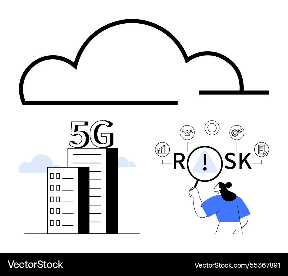 Cloud computing concept with 5g connectivity vector image