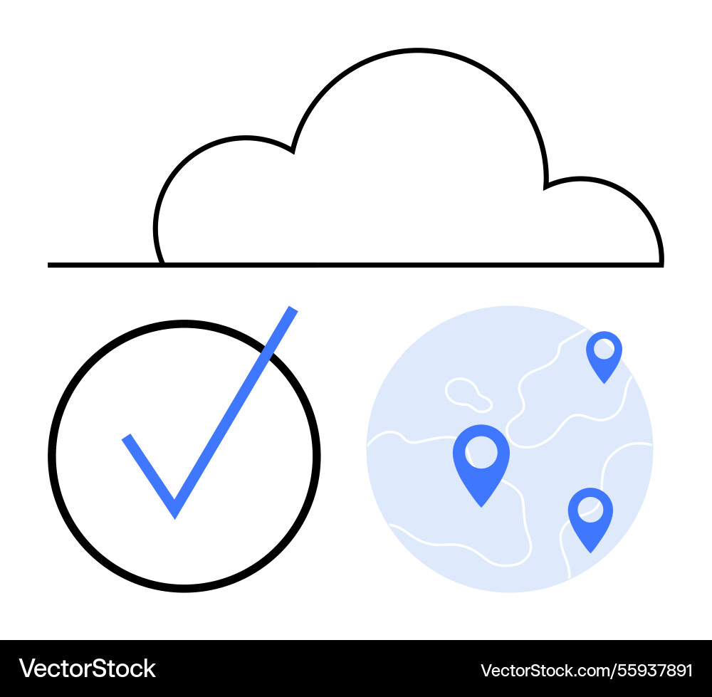 Cloud storage with location tracking and data Vector Image