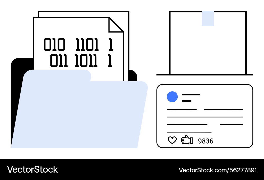 Digital document management and online data Digital document management and online data Vector Image