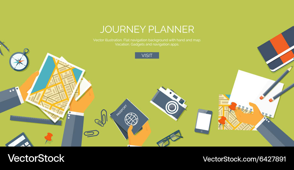 Flat header navigation Vector Image