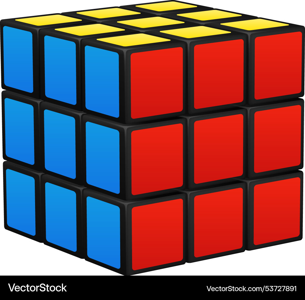 Logic puzzle cube colorful rotating toy icon Logic puzzle cube colorful rotating toy icon vector image