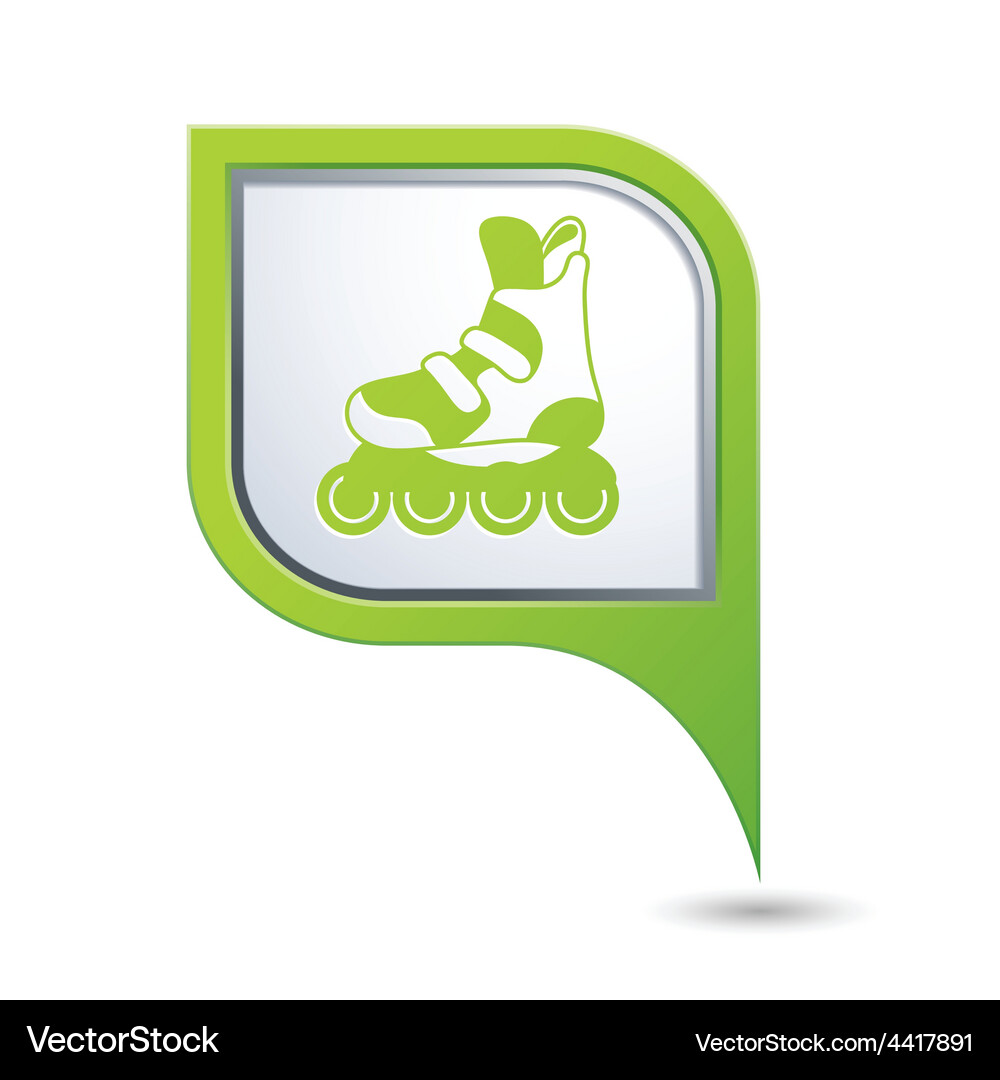 Rollerskates green pointer Vector Image