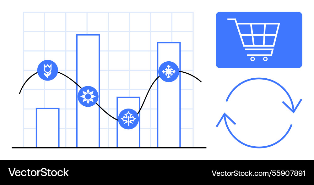 Seasonal sales data analysis with recurring Vector Image
