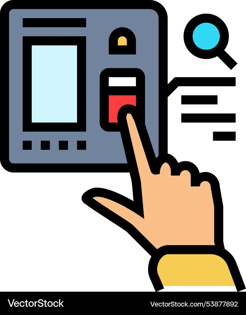 Access control biometric color icon vector image