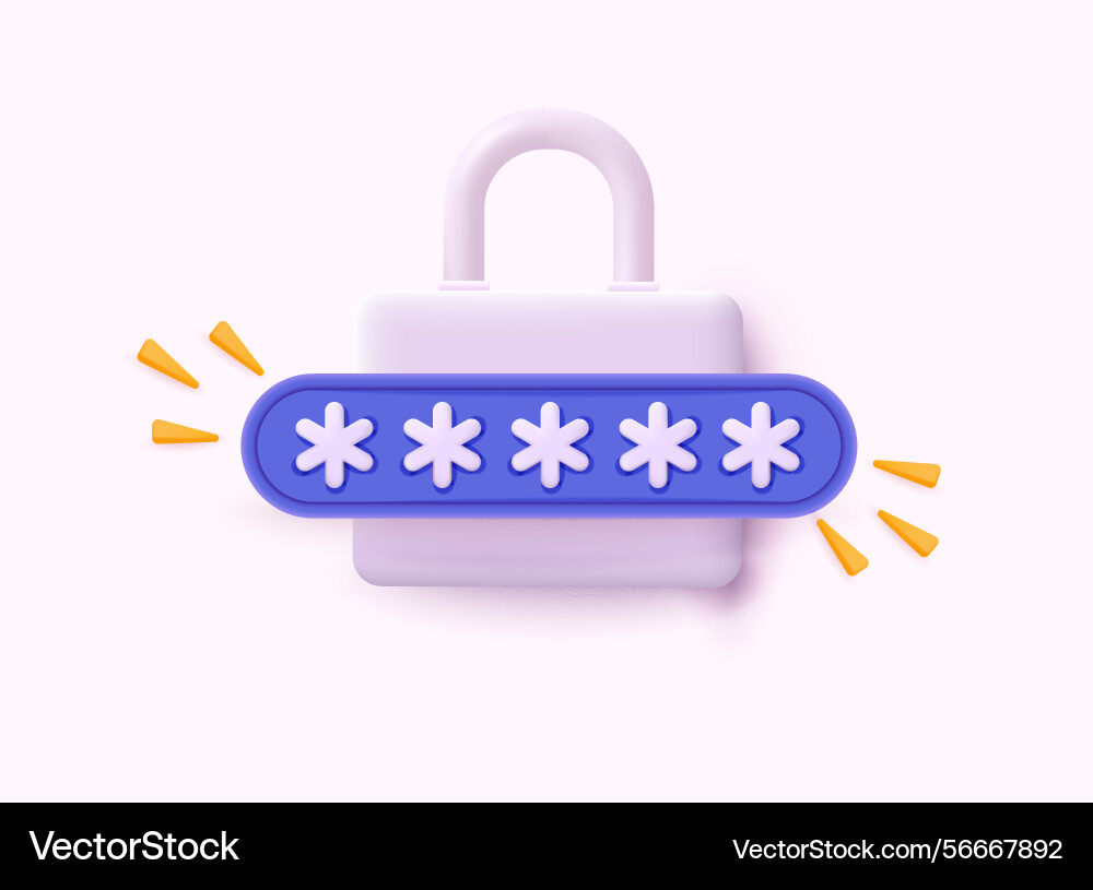 Account login and password security concept sign vector image