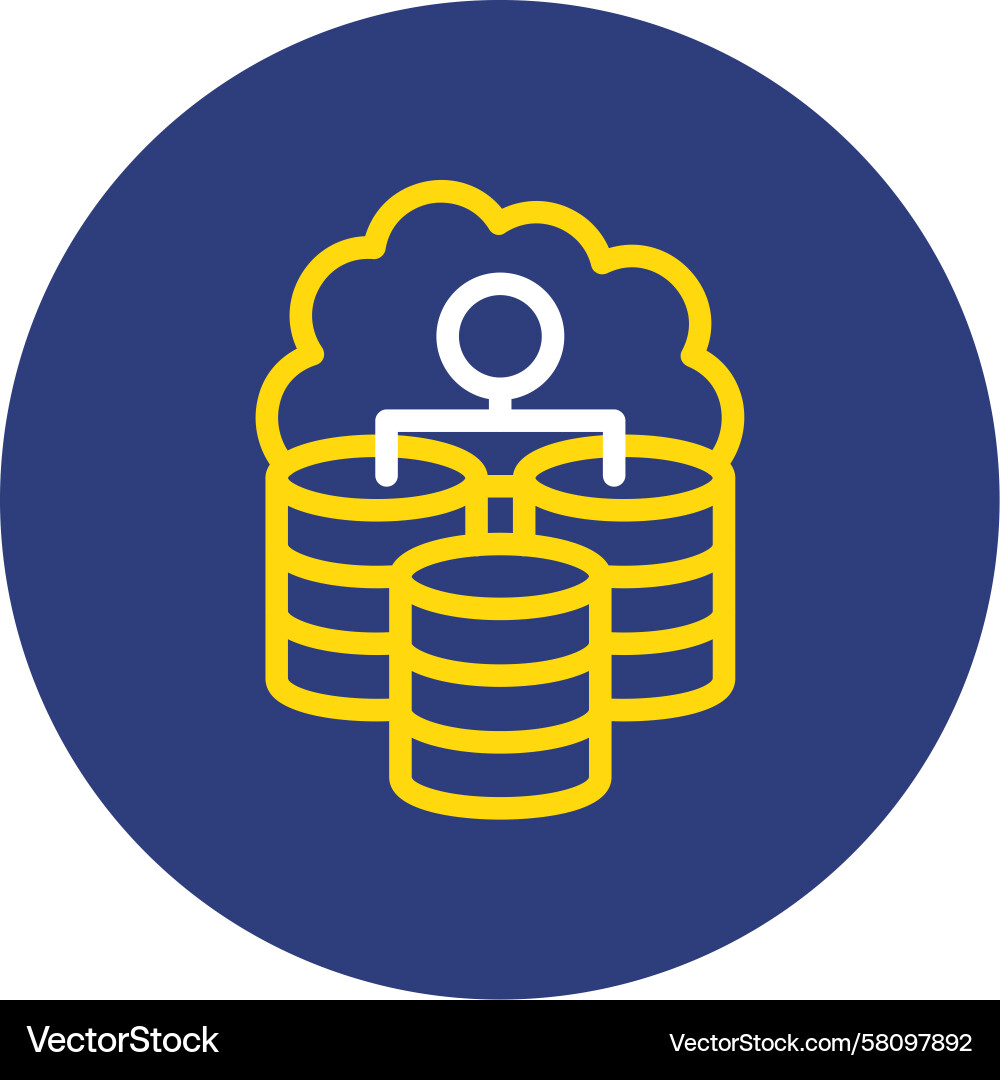 Cloud Database Circle Icon Vector Image