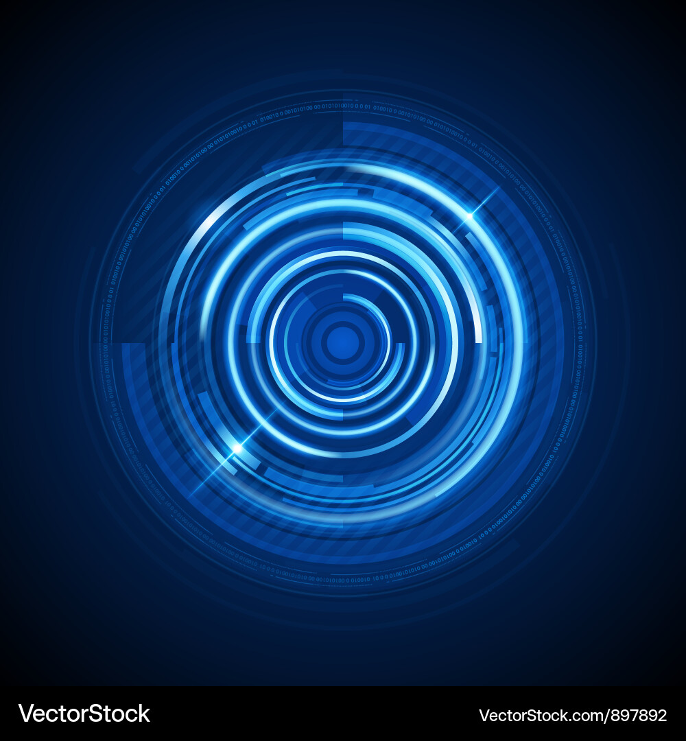 Dynamic Blue Circles - Tech Background vector image