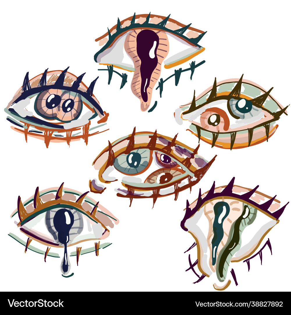 Evil eye set vector image