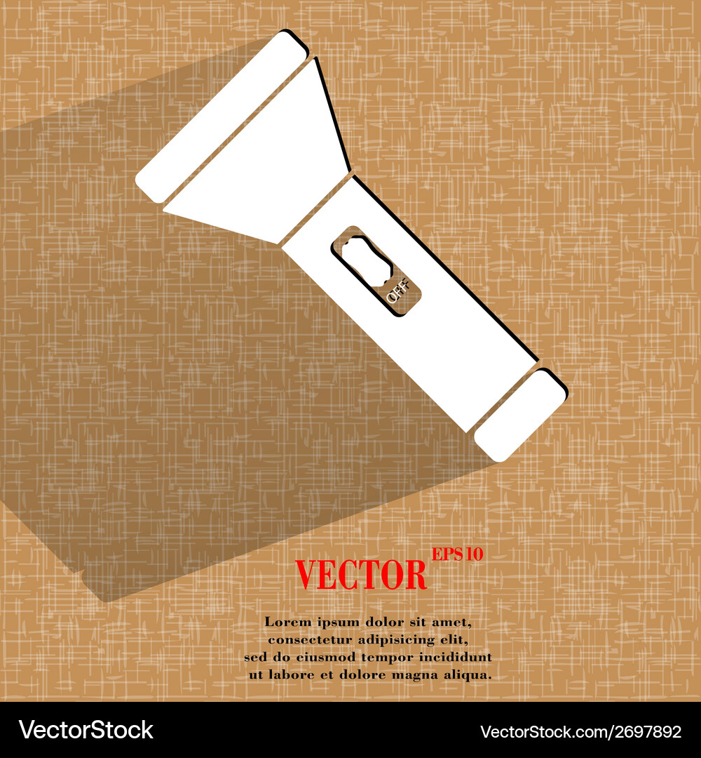 Flashlight flat modern web button Vector Image