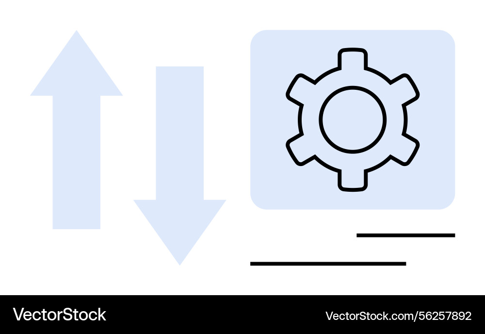Gear and arrows signifying process optimization Gear and arrows signifying process optimization vector image