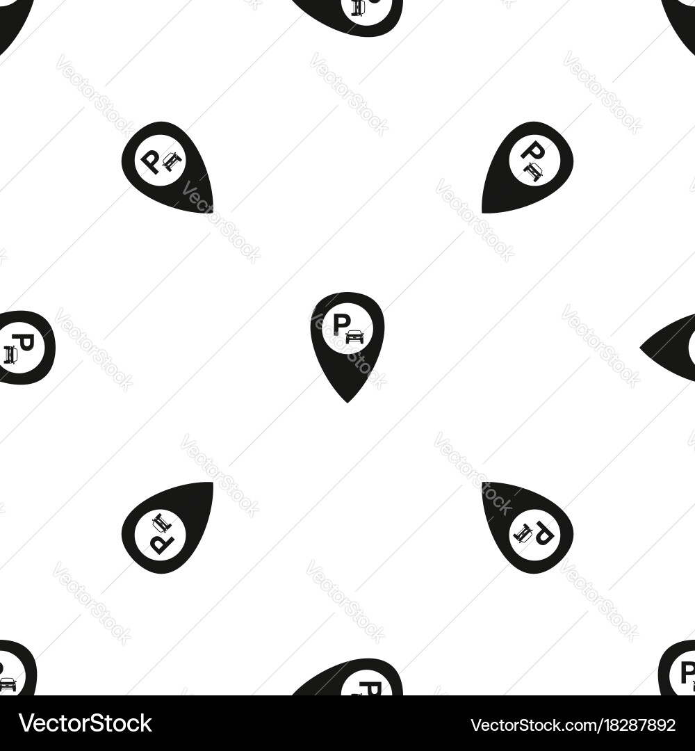 Map pointer with car parking pattern seamless vector image