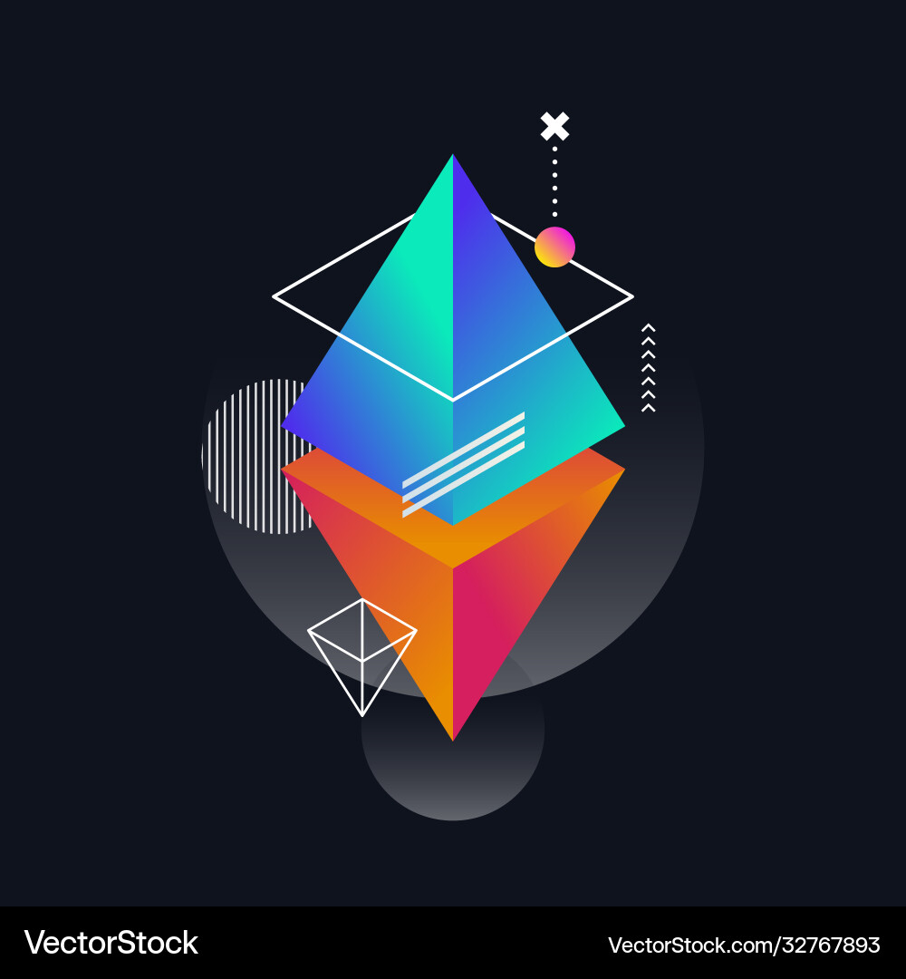 Abstract colorful gradient geometric shape vector image