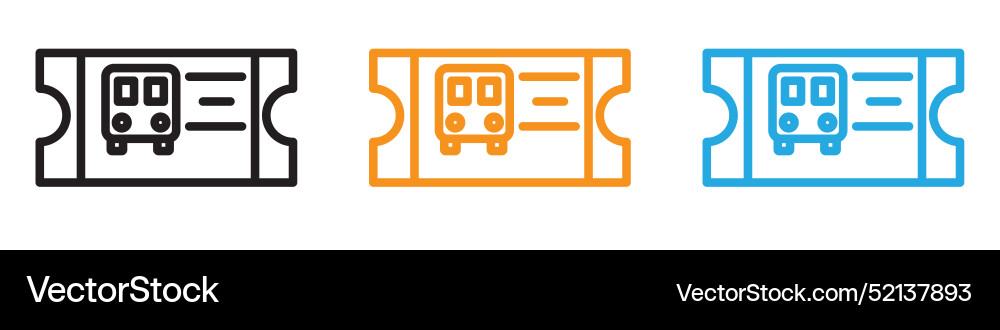 Bus ticket logo set collection for web app ui Bus ticket logo set collection for web app ui Vector Image