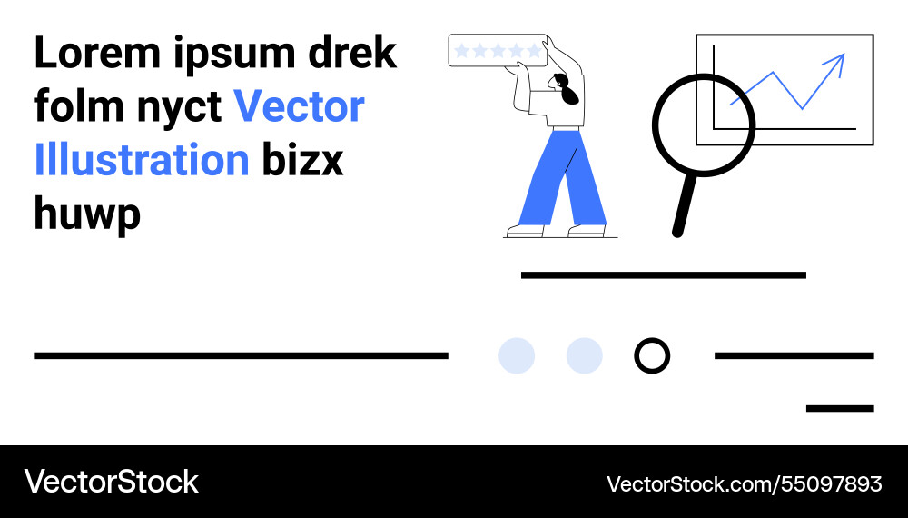 Business data analysis visual with magnifying Vector Image