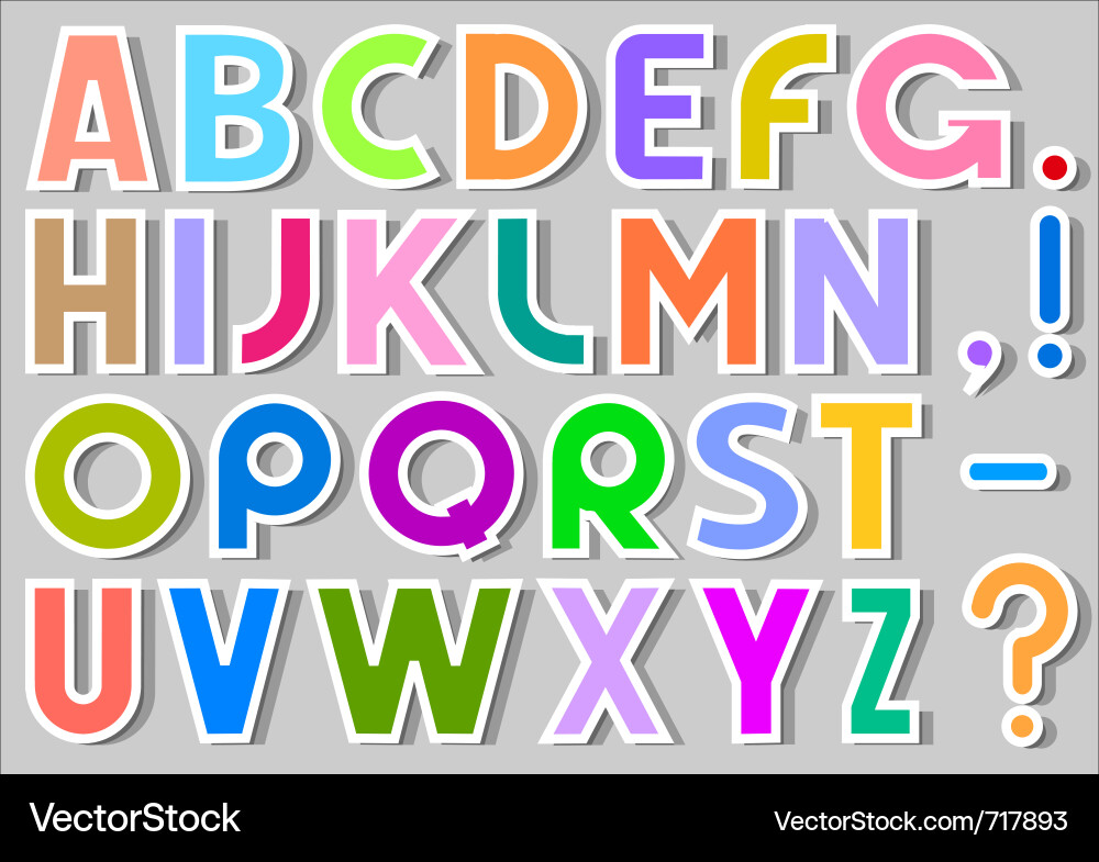 Colorful Alphabet Stickers vector image