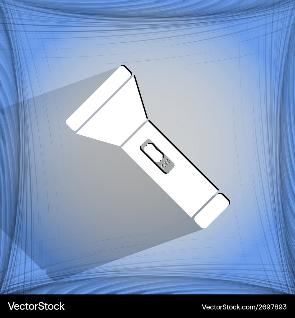Flashlight flat modern web button Vector Image
