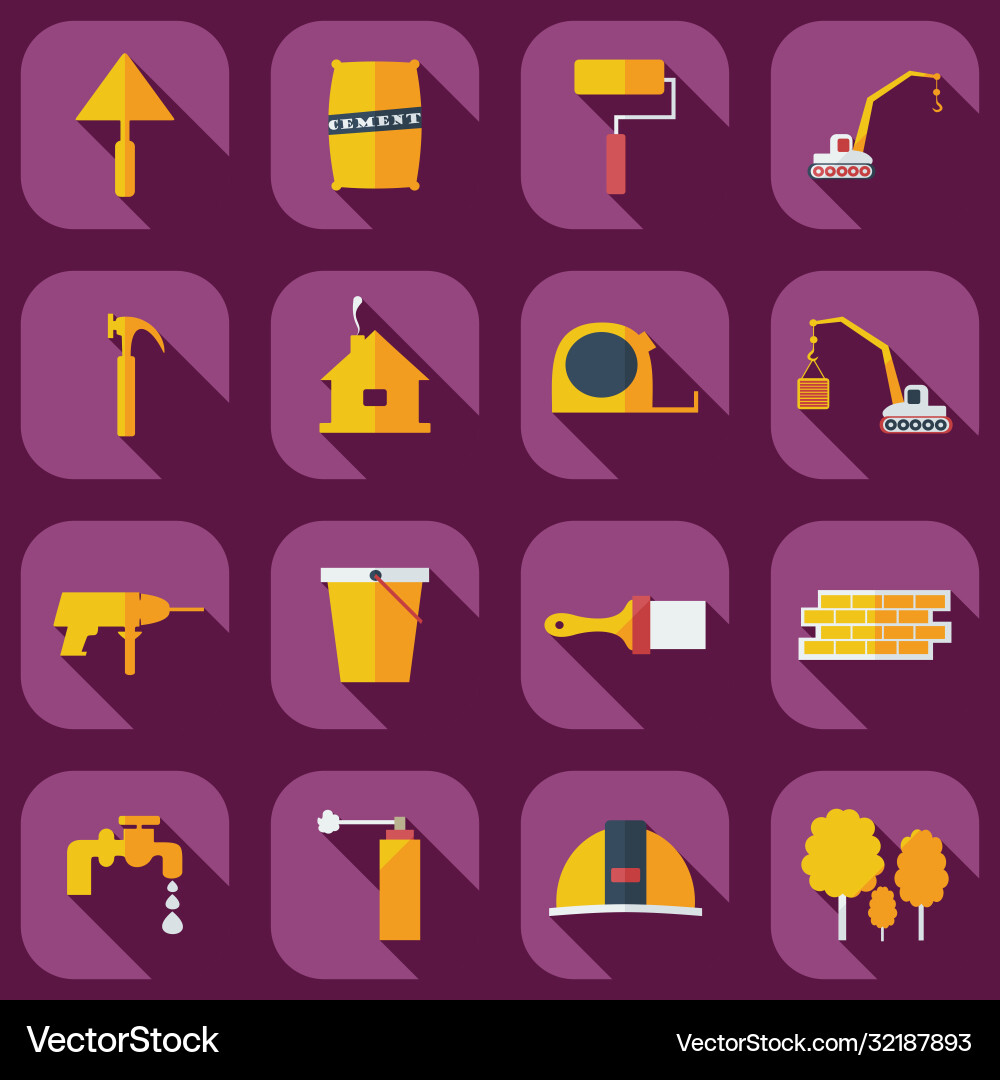Flat concept set modern design with shadow Flat concept set modern design with shadow Vector Image