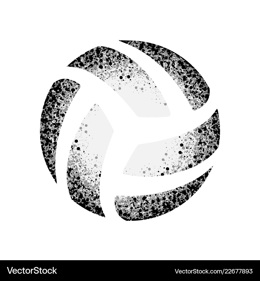 Grunge grau Volleyball Silhouette Grunge grau Volleyball Silhouette vektorbild