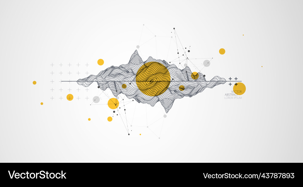Modern Tech Abstract Wireframe Vector Image