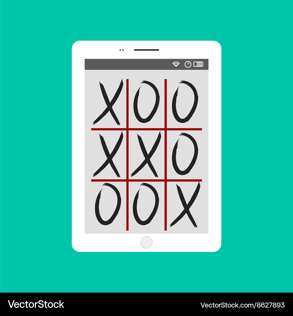 Tic-tac-toe game mobile app concept Vector Image