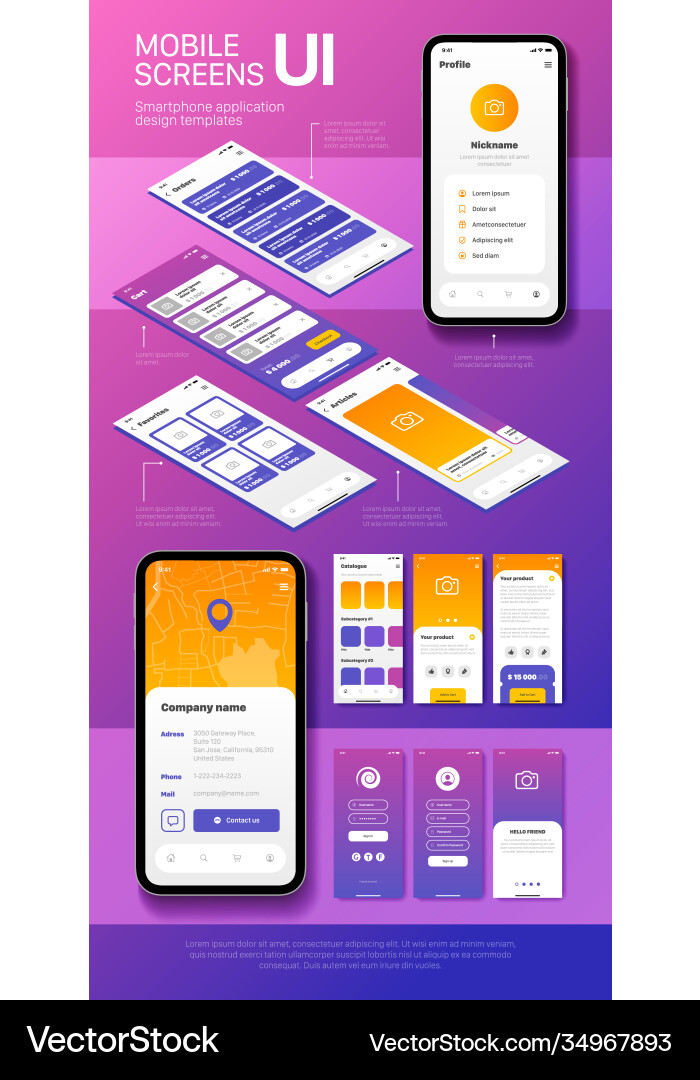 User interfaces design templates Vector Image