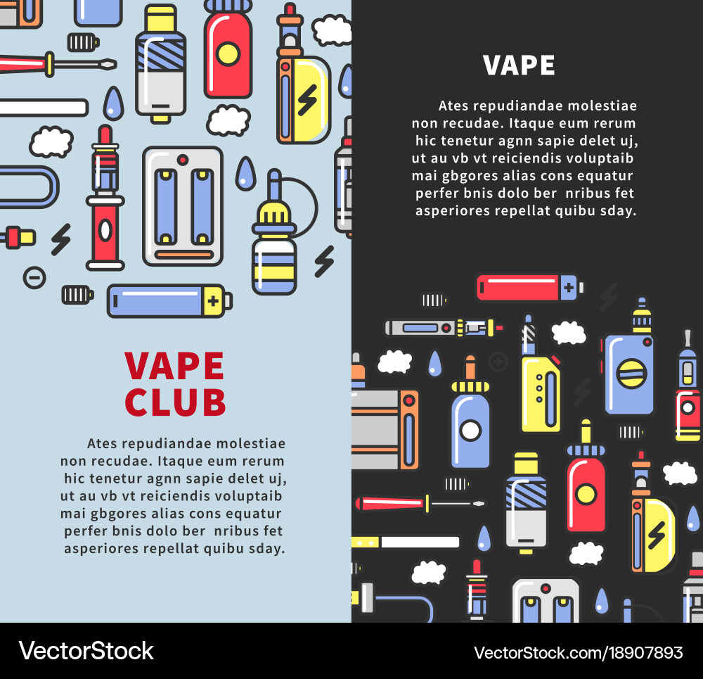 Vape club promotional vertical posters Royalty-Free Vector | VectorStock Vape club promotional vertical posters Royalty-Free Vector | VectorStock
